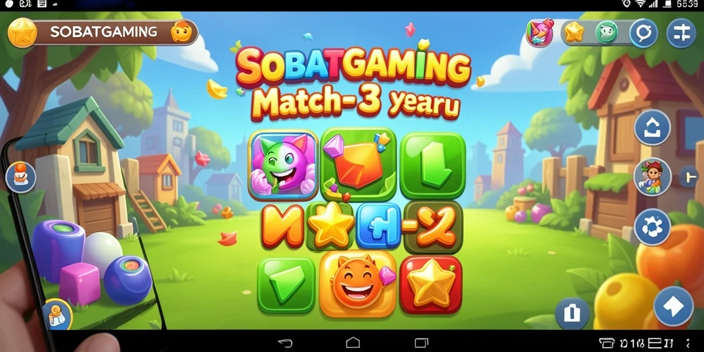 Tampilan gameplay menarik dari SOBATGAMING saat mencocokkan permata.