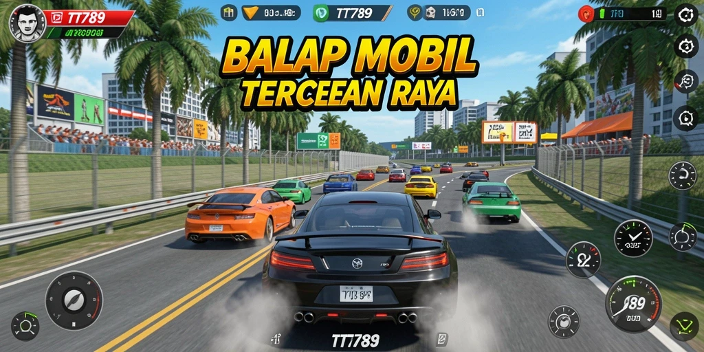 Tampilan gameplay balap mobil yang dinamis dan menarik di TT789.